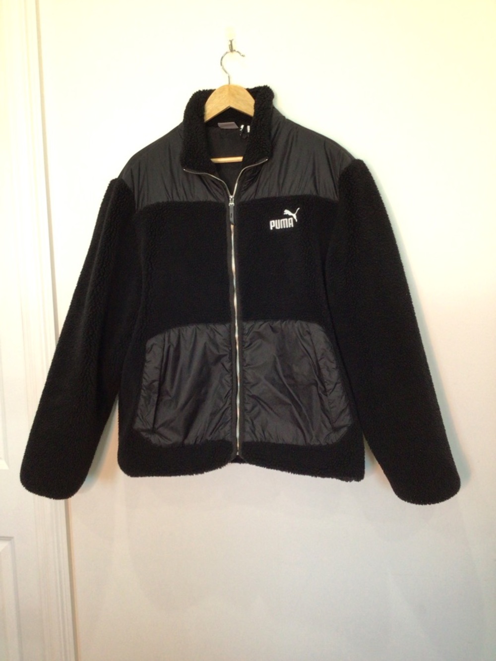Puma Black Sherpa Panel Zip Jacket for Men Size Large - Picture 6 of 15